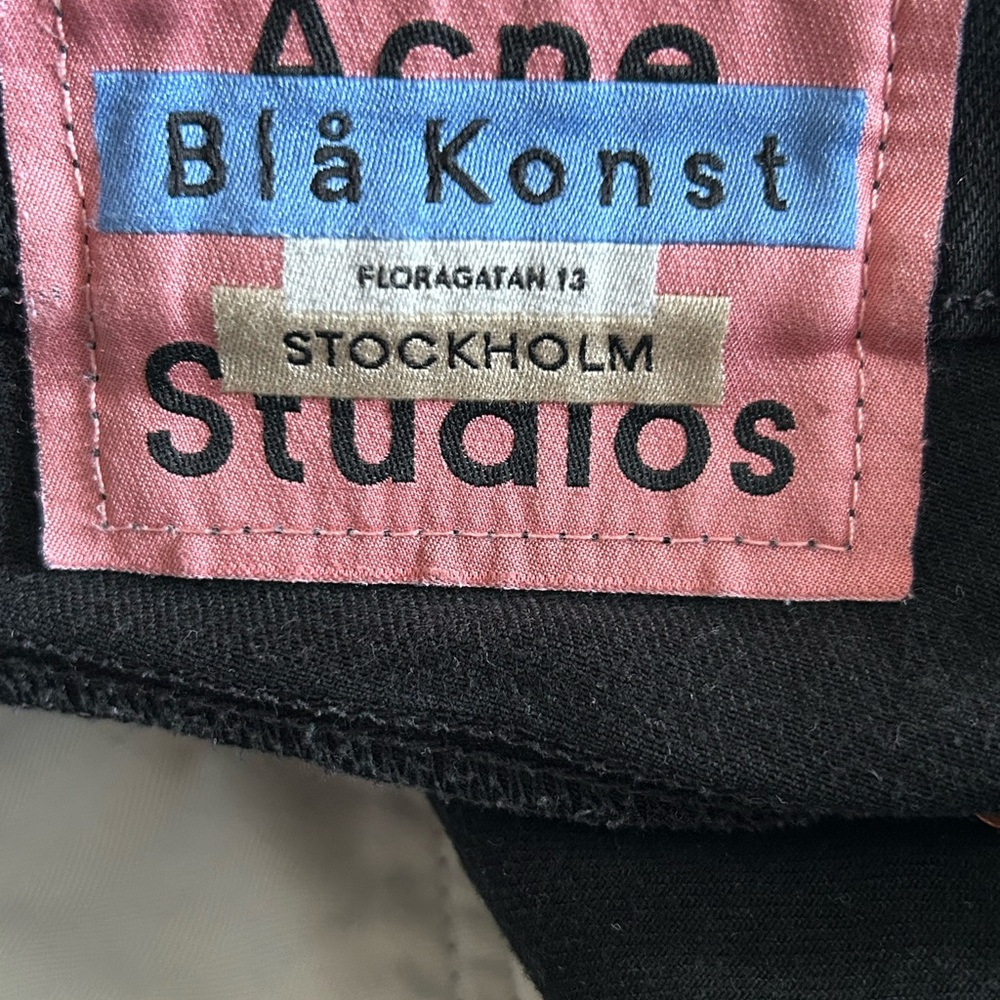 ACNE Studios Max Stay Black Jeans Men's W32 Zip Fly Blå Konst Made In Italy - Picture 12 of 13